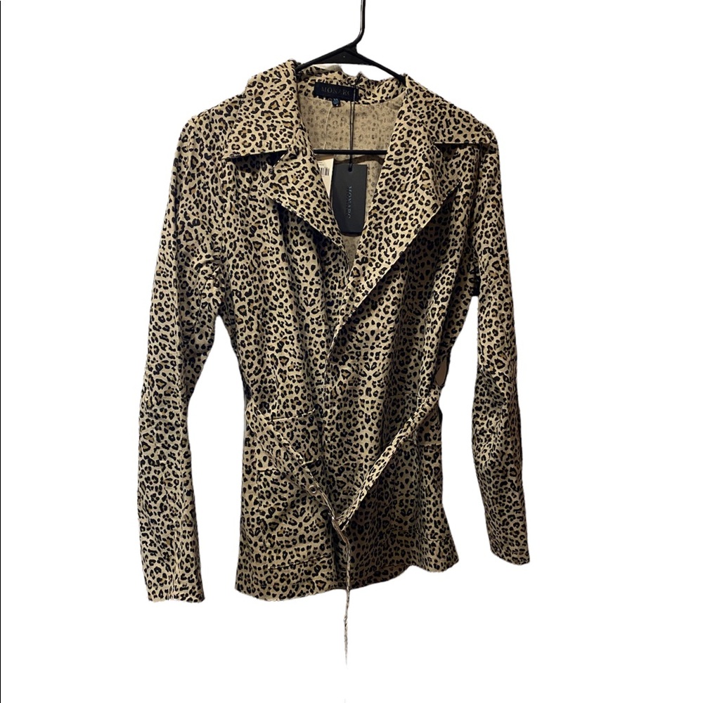 NWT Monarc Leopard Print Trench Coat